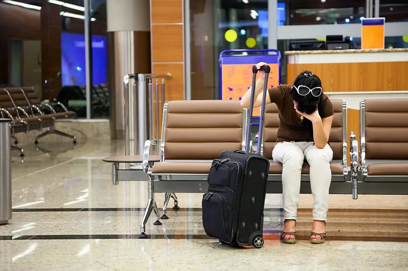 woman was late plane airport
